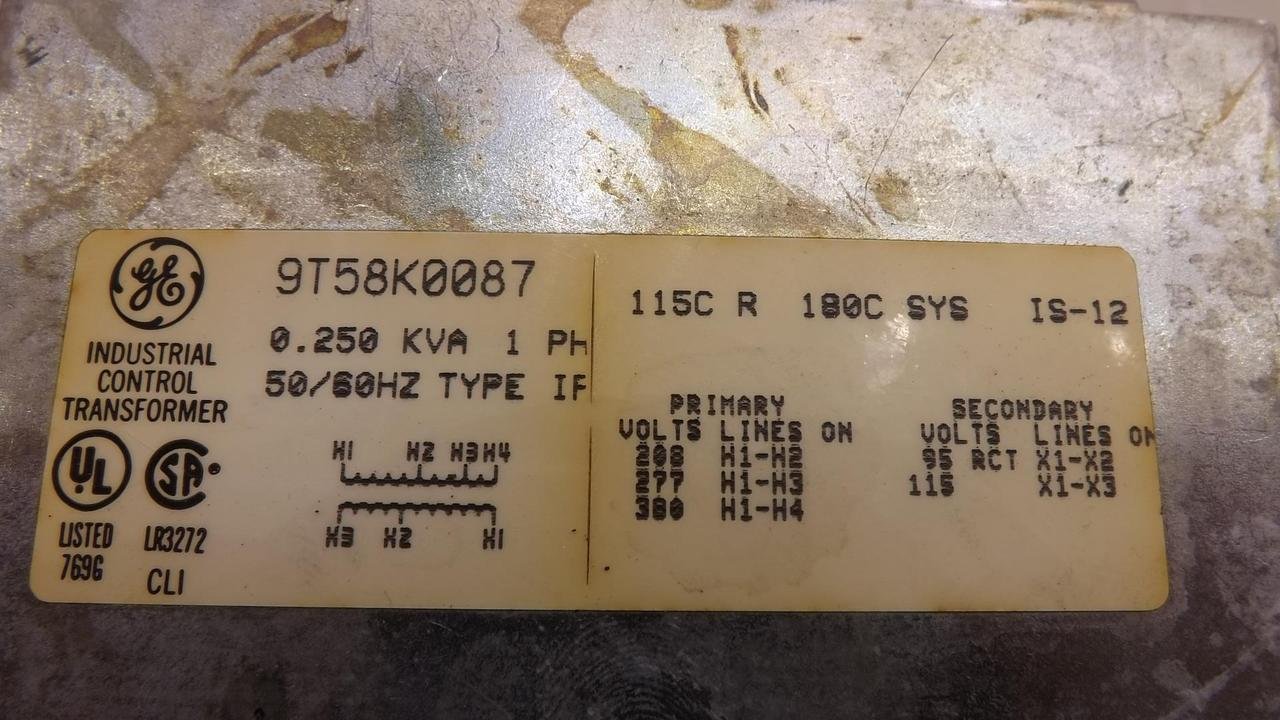 Industrial Control Transformer 9T58K0087 T28256