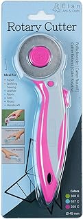 Elan Rotary Cutter for Fabric Pink, Fabric Rotary Cutter Sewing, Fabric Cutters, as Blade Roller Cutter for Fabric Cutter, Rotary Cutter Blades 45mm, Fabric Cutting Wheel, Perfect Quilting Tools