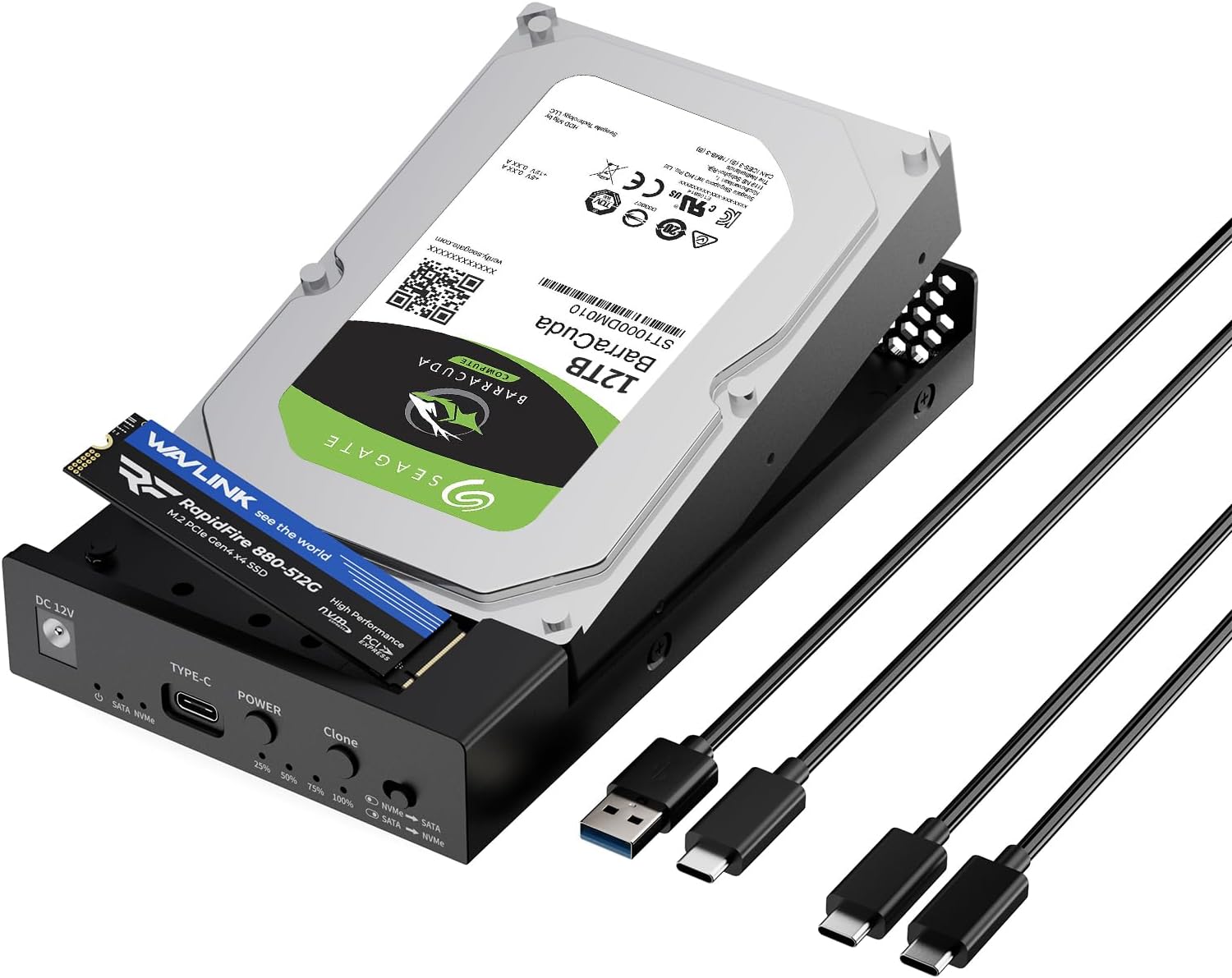 WAVLINK Hard Drive Docking Station NVMe M.2 to SATA 2.5/3.5 SSD/HDD