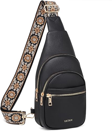 VATAN Small Sling Bag for Women Leather Crossbody Bags Fanny Pack Crossbody Chest Bags Purse