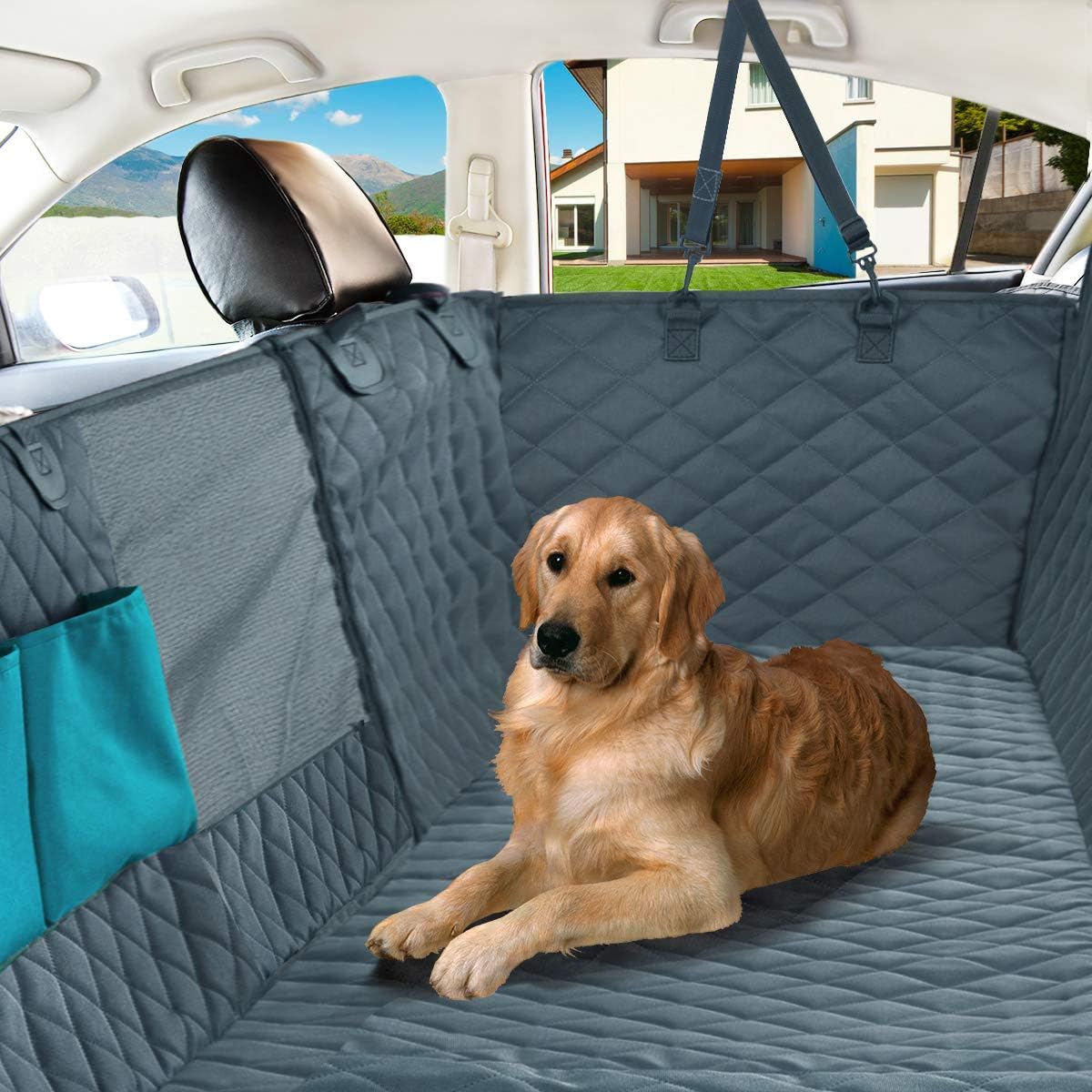 Nat-Hom Dog Seat Cover with View mesh, Pet Seat Cover Zipper Pockets Dog Car Seat Covers Cars, Trucks Suv's -Waterproof & Nonslip…