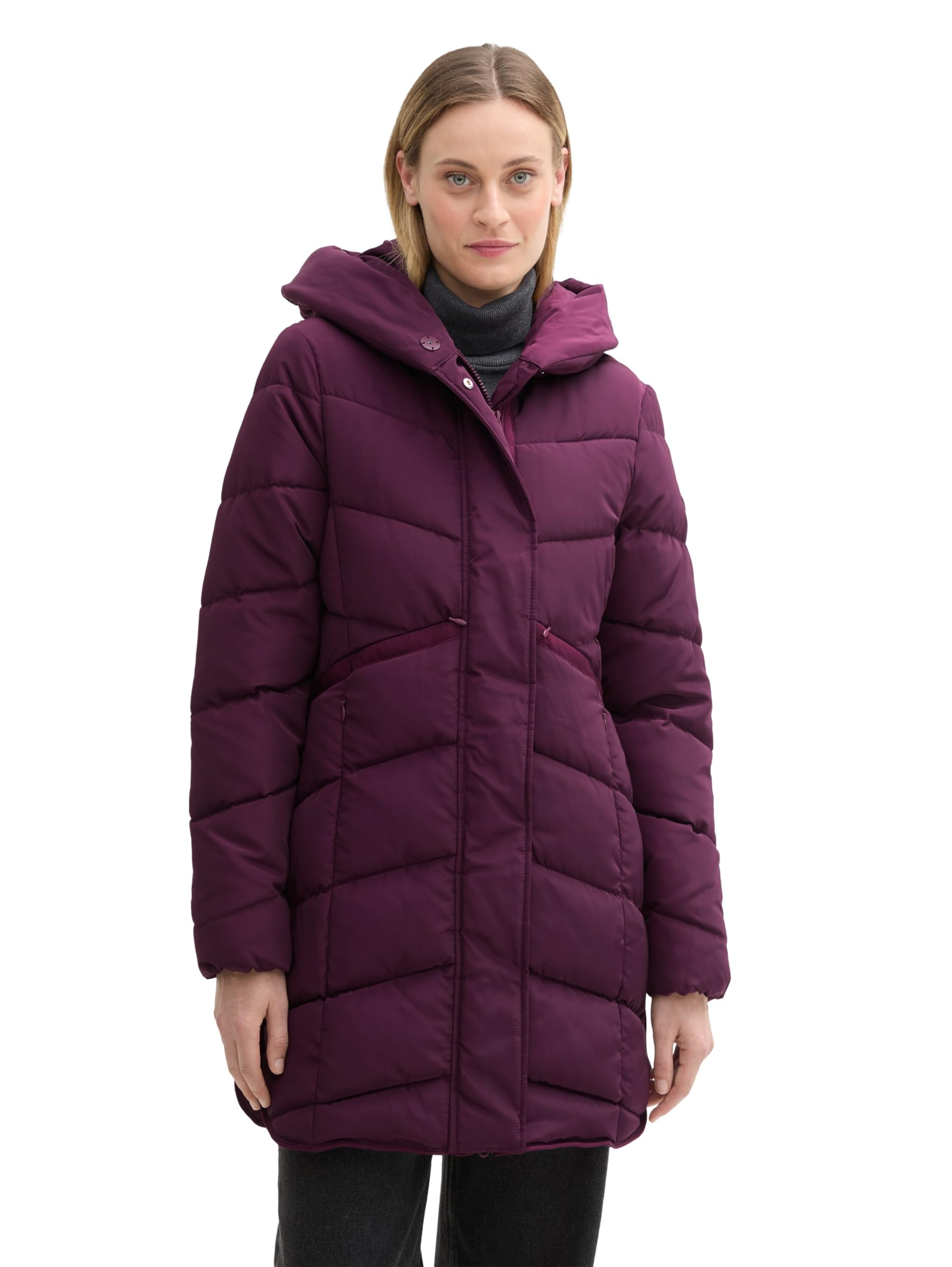 TOM TAILOR Damen 1042914 Puffer Parka mit Kapuze