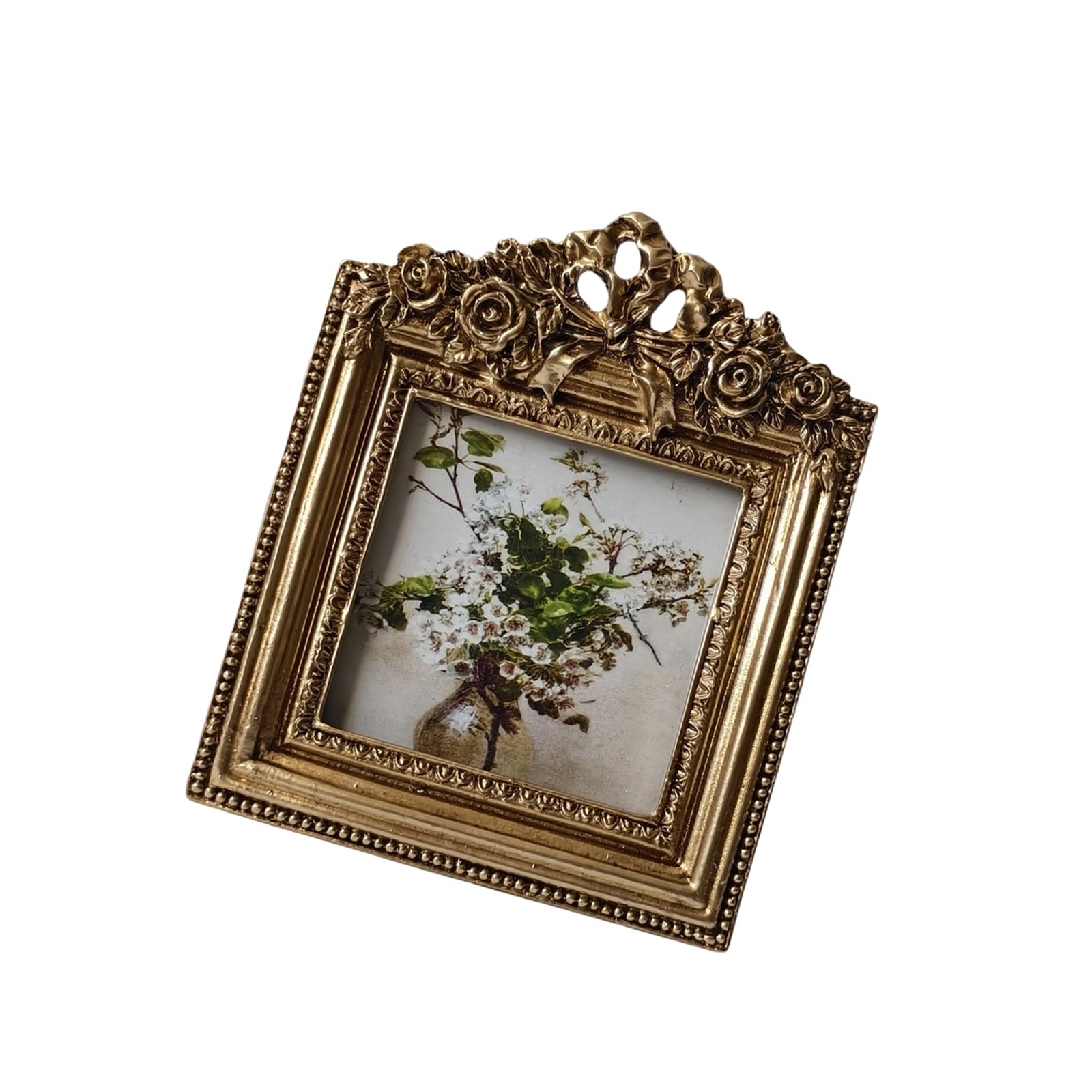 Piceioep Retro Photo Gallery Frame, Ornate Decorative Art for Tabletop Display, Vintage Decor Ornate Decorative Art