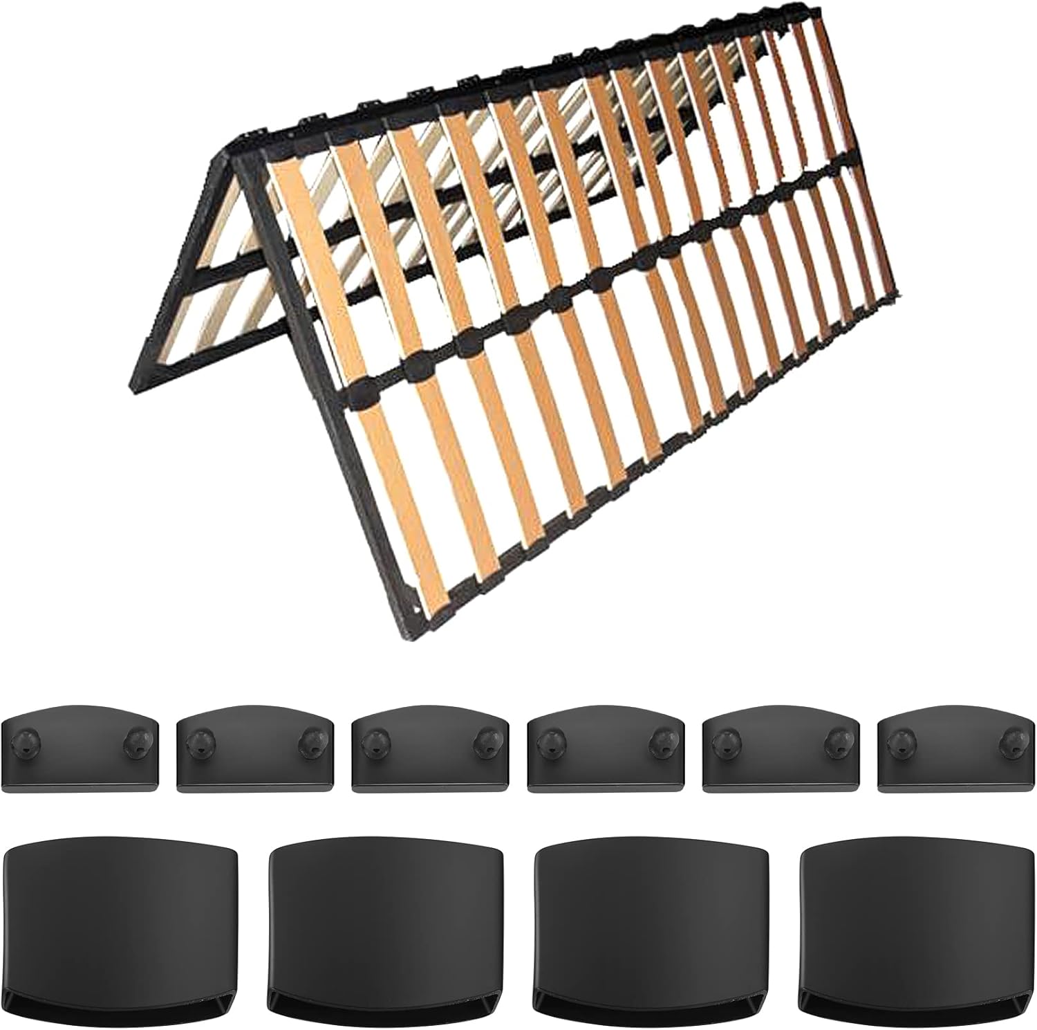 36 Pcs Bed Slat Holders Kits, Include 24 Side Bed Slat Bracket Holders