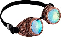 Vista 148 de Gafas de caleidoscopio retro con pinchos, gafas de cristal arcoíris steampunk estilo soldadura, gafas de cosplay punk