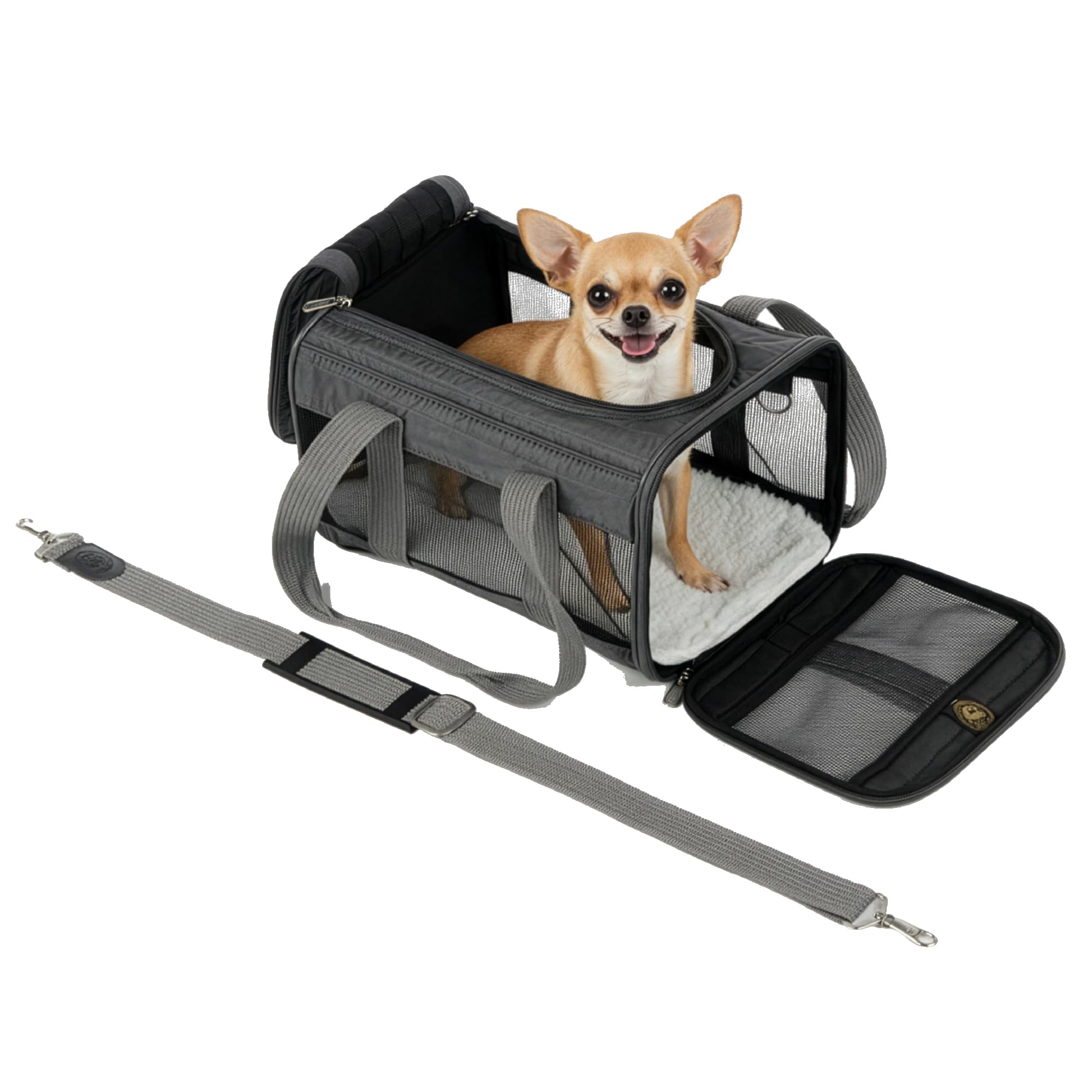 Sherpa Travel Original Deluxe Airline Approved Pet Carrier, Charcoal, Small (Frustration Free Packaging)