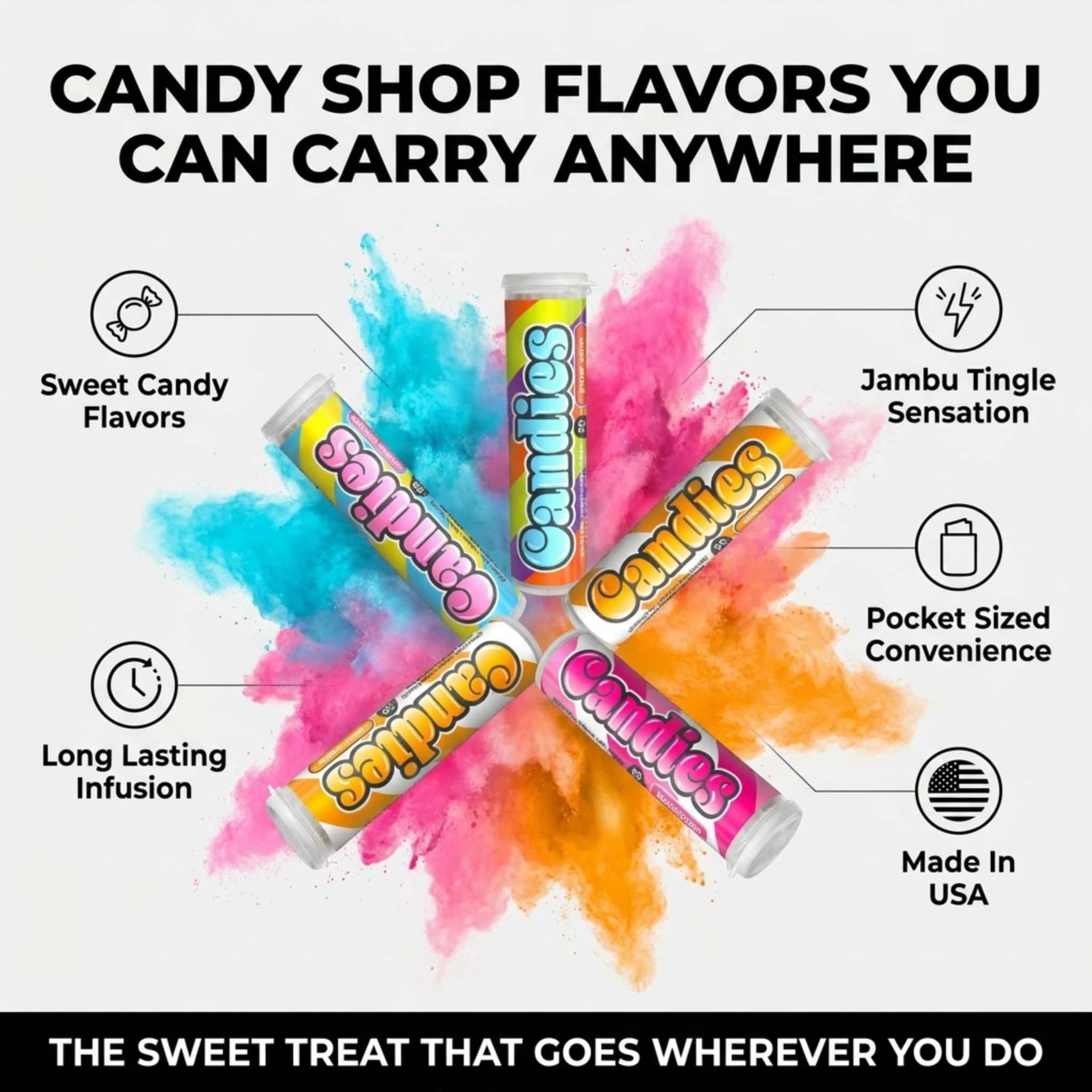 Xero Picks - Palillos de dientes con sabor infundido para un aliento fresco de larga duración - Paquetes variados (caramelos, paquete de 5)