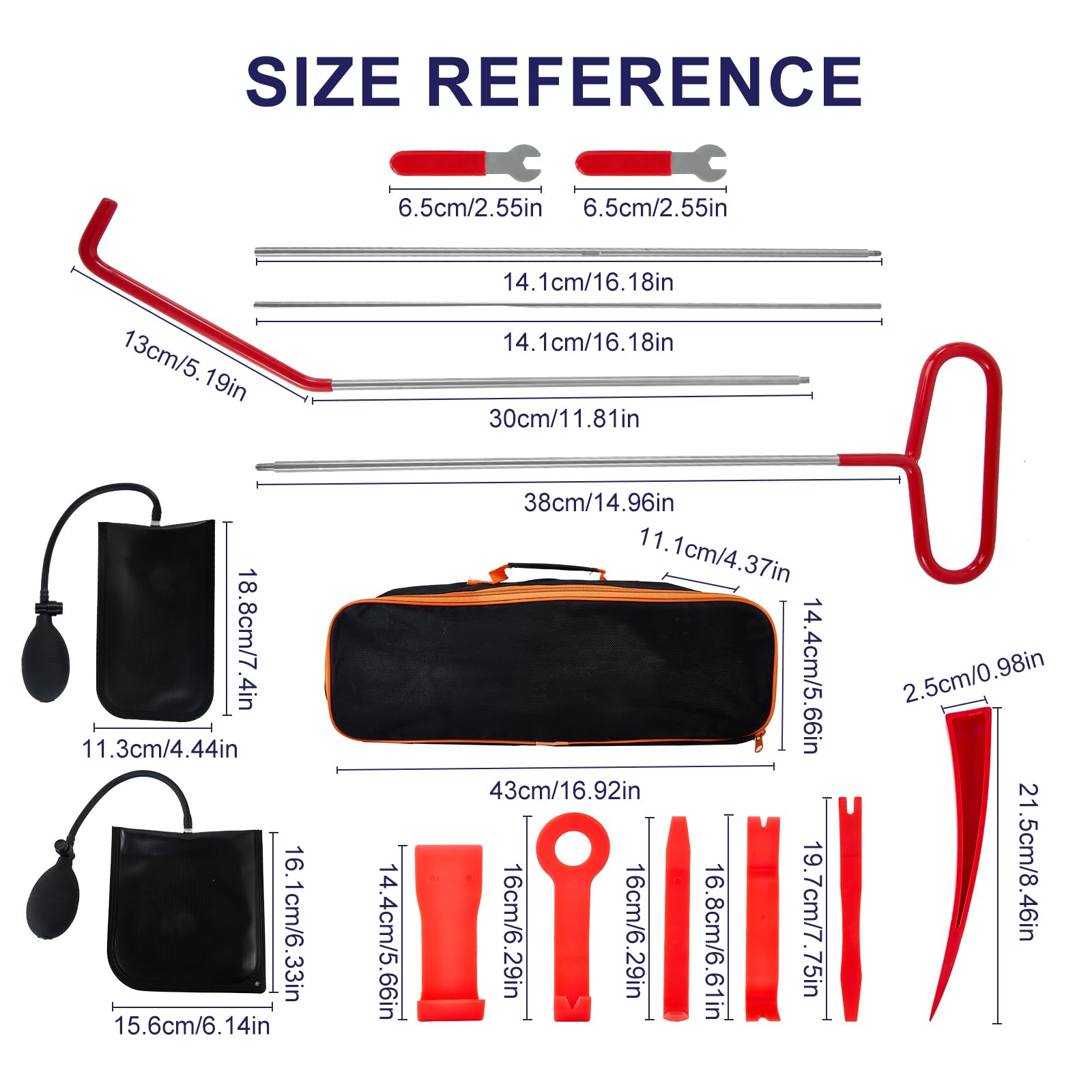 Portable Repair Tools, Stainless Steel Pin Puller Tool Set, 68 inch, 16PCS