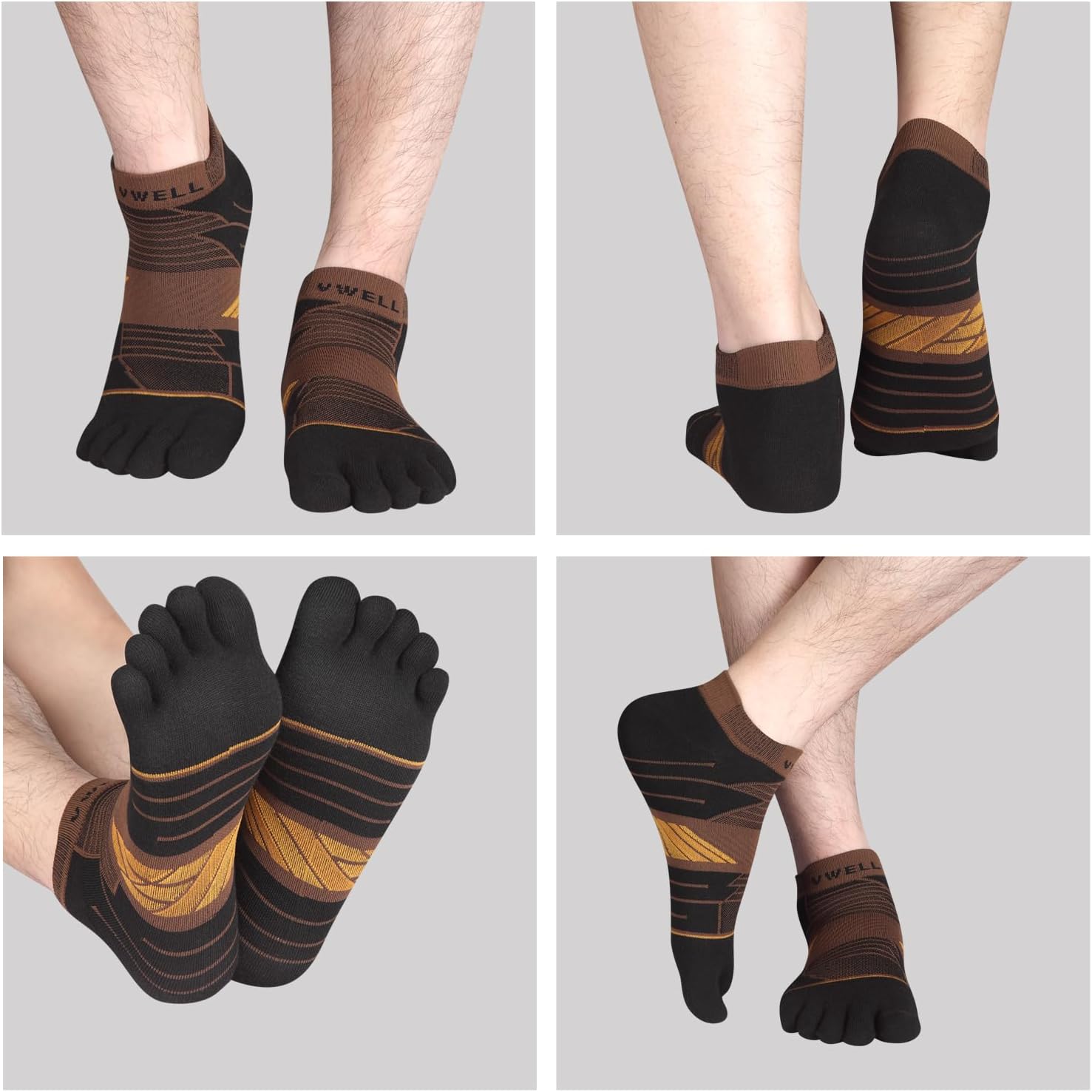 VWELL Toe Socks for Men and Women COOLMAX Five Finger Socks Athletic Running socks Sport Ankle Toe socks (3Pairs) - Image 2