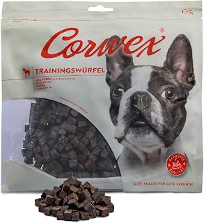 Corwex Horse Training Cube Dog Snacks Monoprotein Training Intermediate Cereal Free Treats for Dog Training (500 g, Horse)