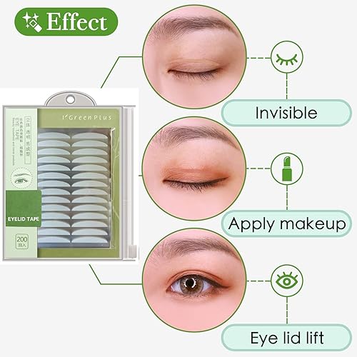 Miniatura 3 de Cinta adhesiva invisible natural para párpados de un solo lado (280 unidades, Szie 0.197 in) tira de levantamiento de párpados de fibra de uso