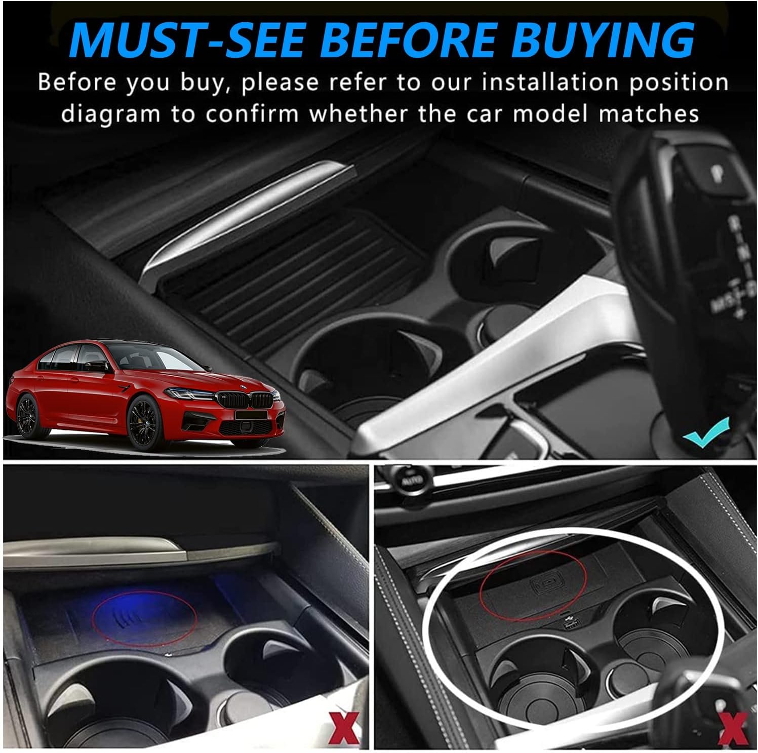 Wireless Car Charger for BMW Series/M5 2017-2022, Liberia Ubuy