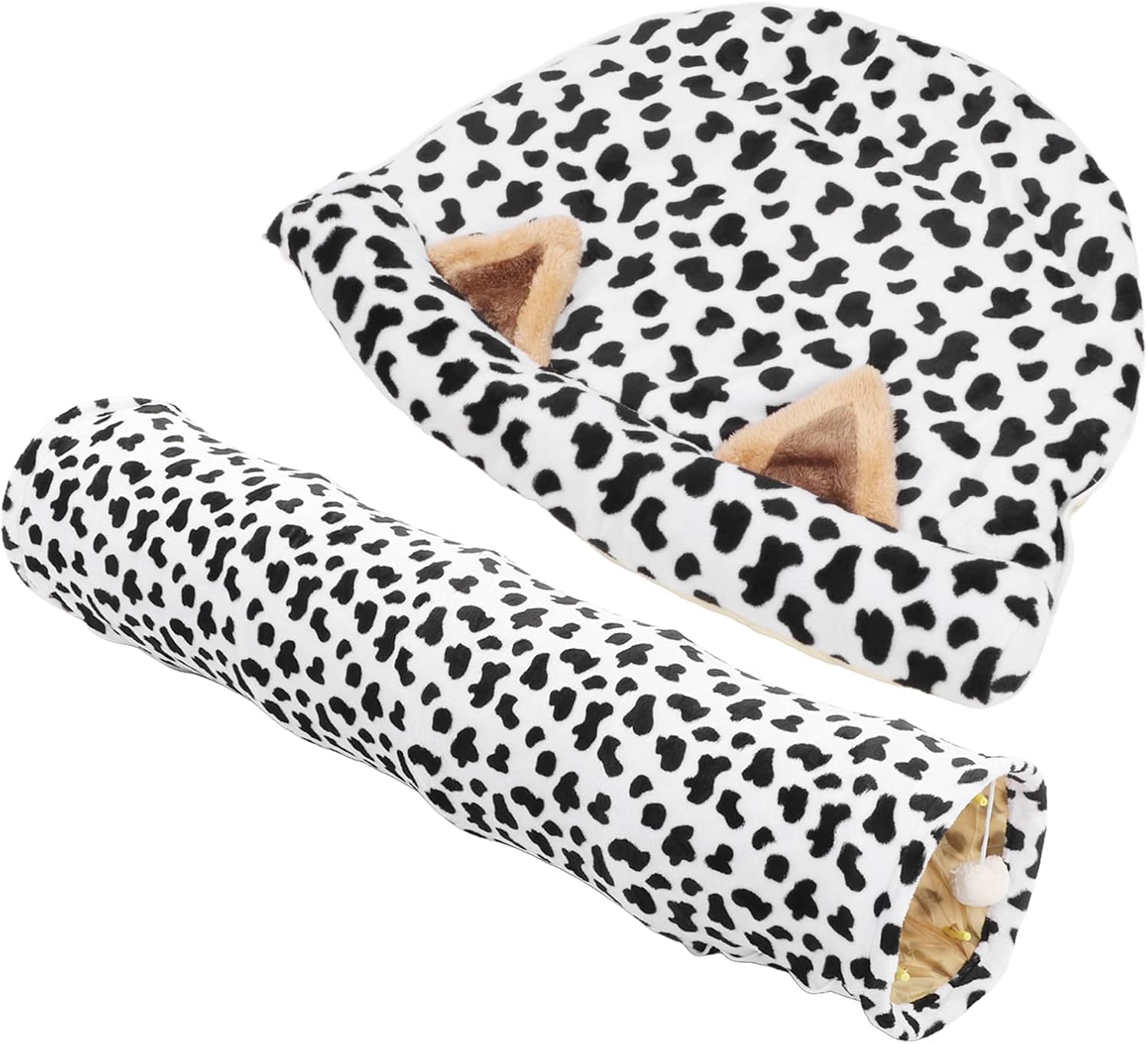 Cat Tunnel Bed, Collapsible Cat Play Tube with Scratching Ball and Mat, Disassemble Washable Cat Tunnel Tubes Toys for Cat Puppy Kitten