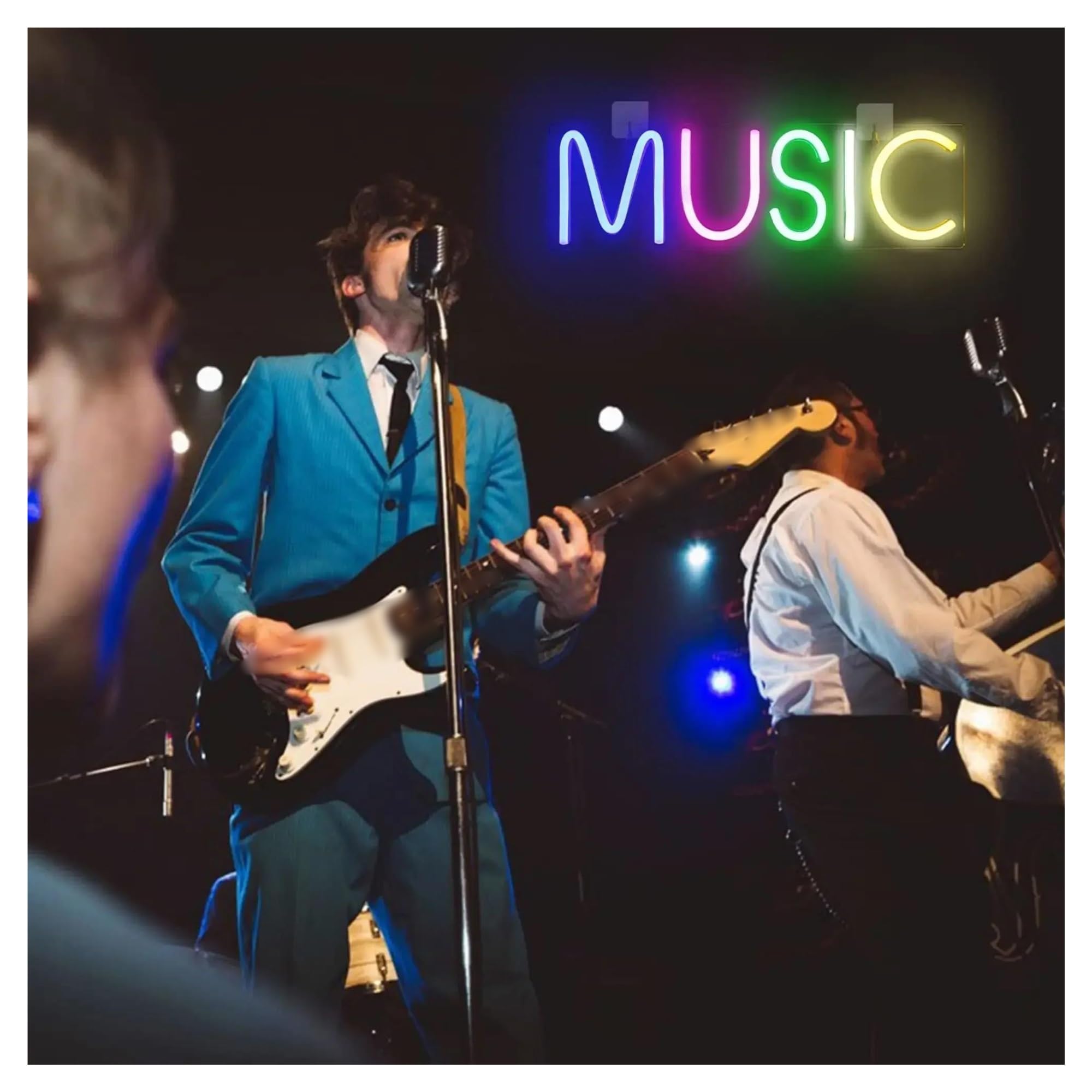 cartelli al neon personalizzati MUSIC Neon Signs Per Decorazioni Da Parete, Luce LED USB Per Musica Dal Vivo, Bar, Pub, Decorazioni Per La Stanza MUSIC Lover Dance 12cmx40cm