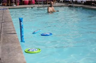 Skim to The Pin Pool Disc Game - Exciting New Version of The Classic Game Closest to The Pin - Pool Game - Water Toys Fun Game for All Ages in All Seasons! (Light Blue/Green)