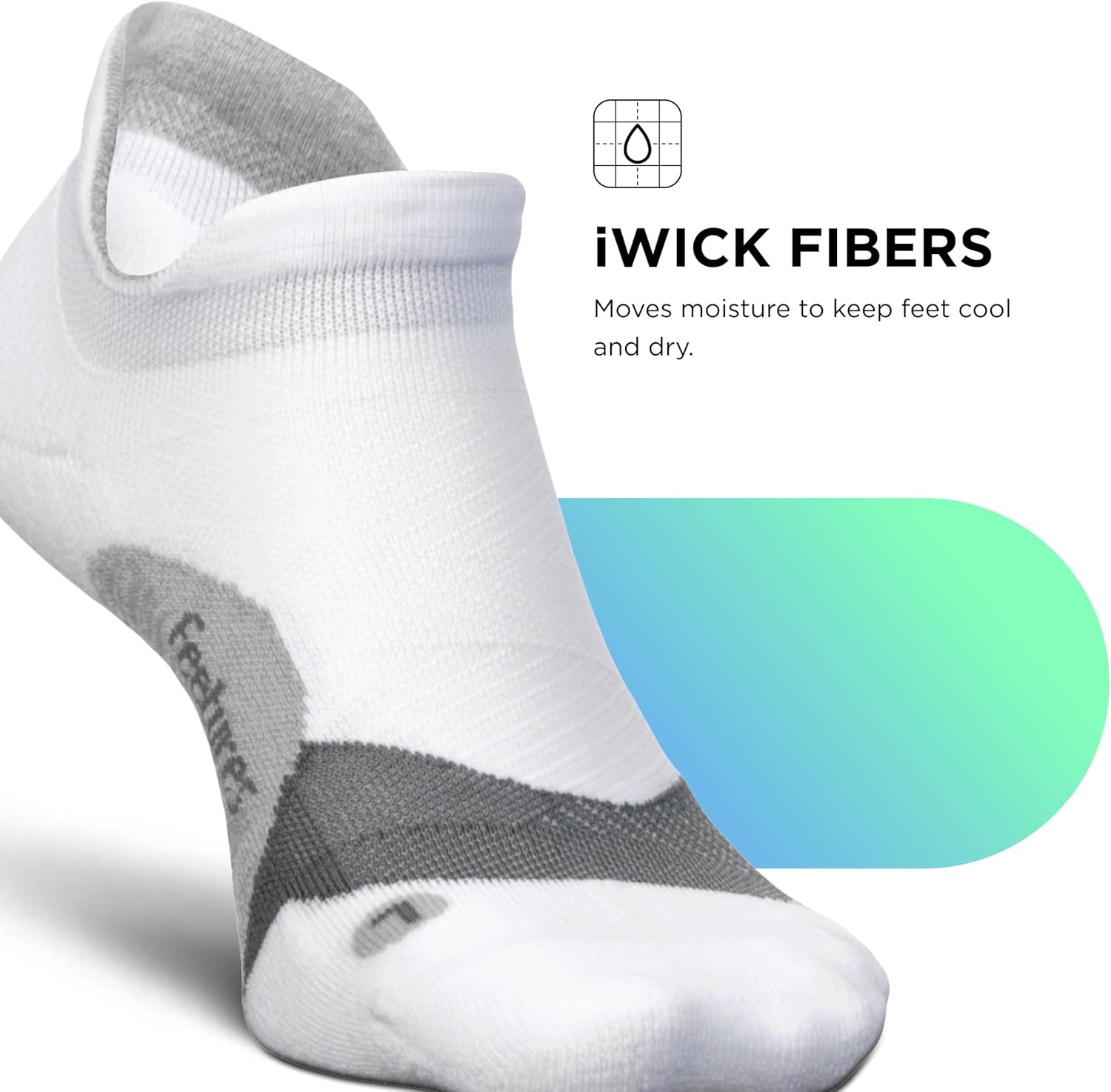 Feetures Elite Light Cushion No Show Tab - Running Socks for Men & Women - Athletic Compression Socks - Moisture Wicking - Small, New White-6Pack