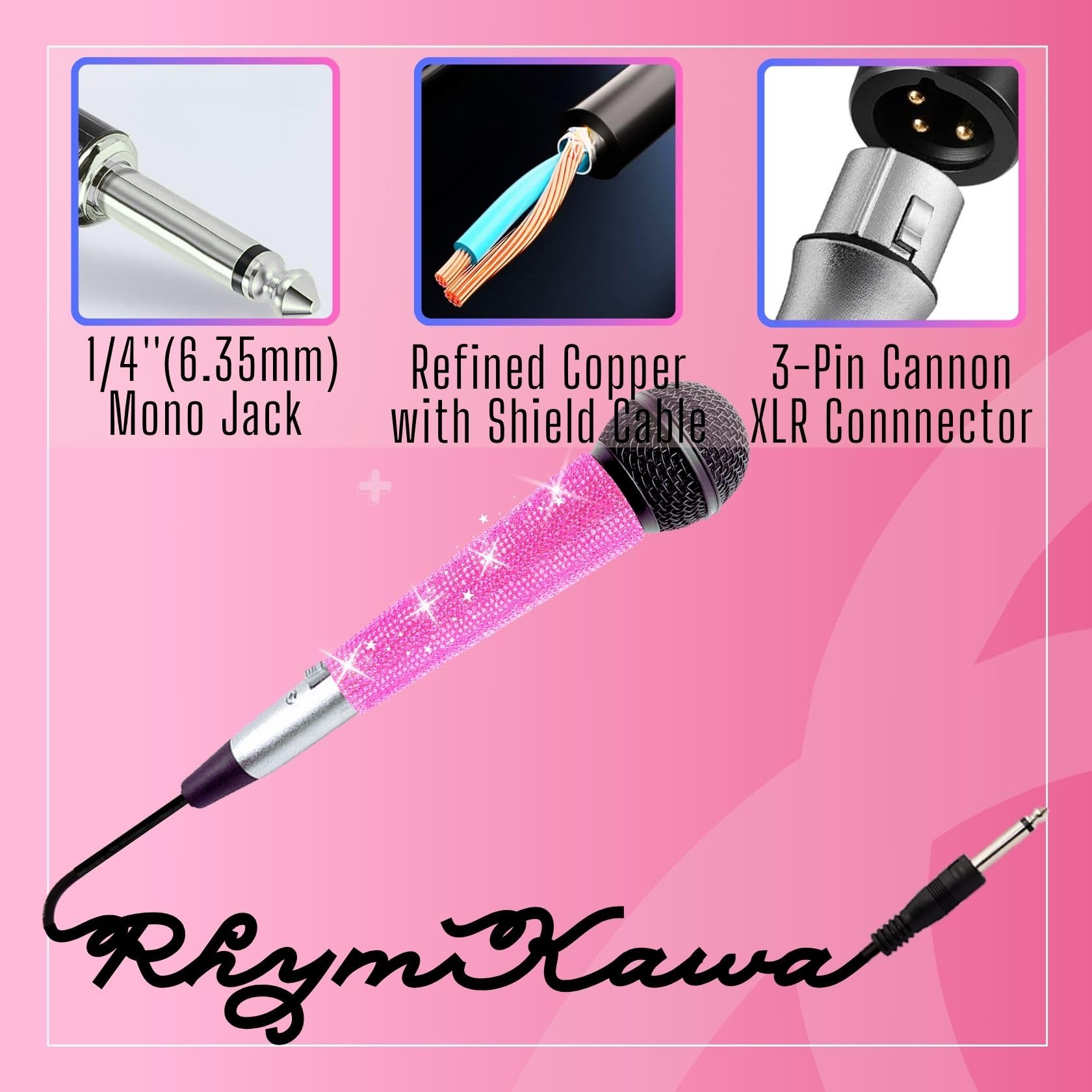 Amazon.com: RhymKawa Dynamic Corded Vocal Microphone Handheld with