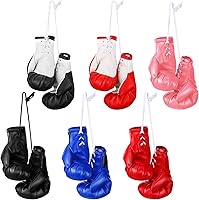 Vista 8 de 12 piezas de mini guantes de boxeo en miniatura, accesorios de boxeo, regalos de vacaciones, decoración colgante para automóvil