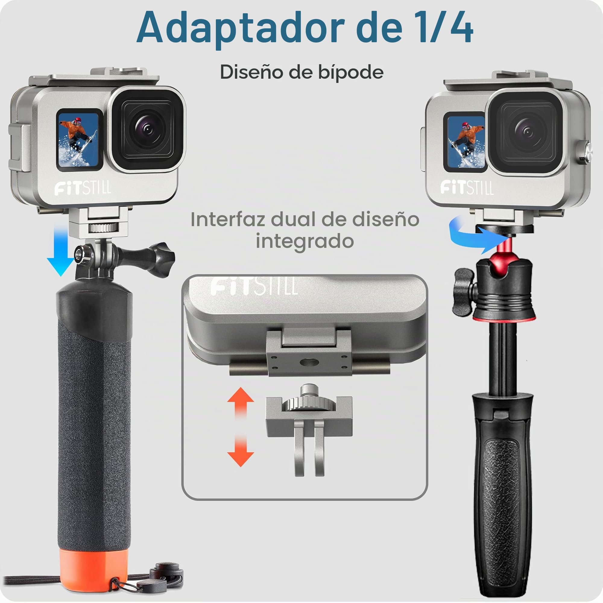 FitStill Carcasa de aleación de Aluminio Impermeable 80M/263FT para Go Pro Hero 13/12/11/10/9 Black