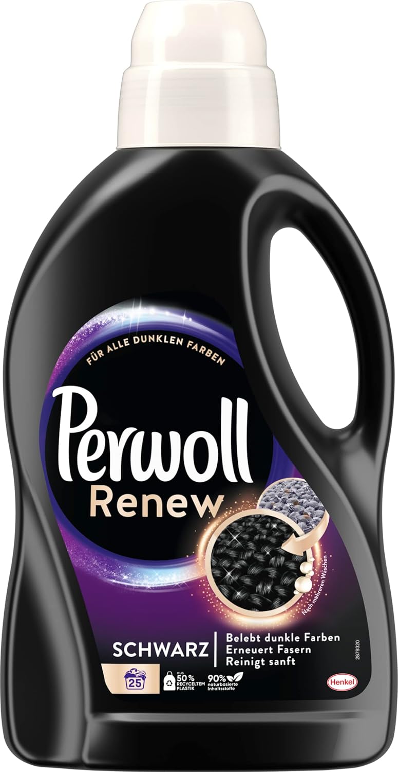 Perwoll Renew Black, Detergent For All Dark Colors, Strengthens Fibers and Improves Color (25 Washes)