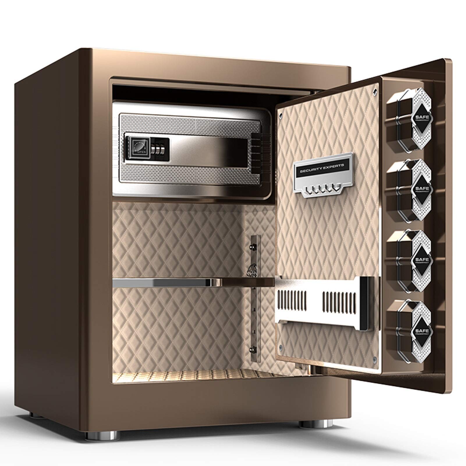 Stahltresor Metall Sicherheitsbox, Sicherheit für Zuhause, persönlich für Geldtresor, Stahl mit Schlüssel, Digitale Sicherheitsbox mit Sensorlicht, Geldschlossbox mit feuerfester Geldtasche