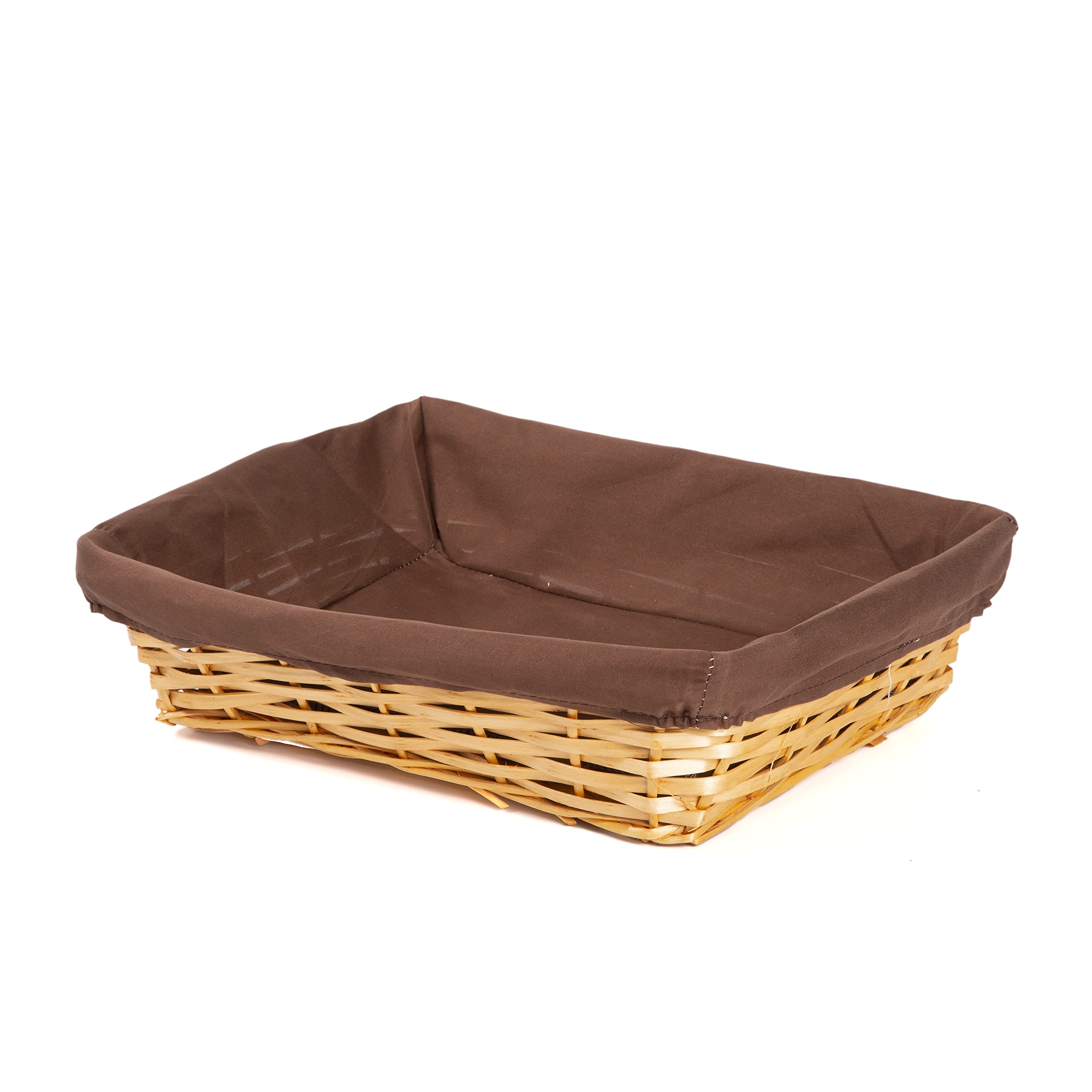 5PCS Honey Wicker Hampers With Liner Retail Display Tray Gift Basket Kitchen Storage Basket (Brown Liner, Honey Basket)