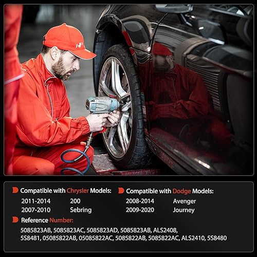 Vista 2 de A-Premium Paquete de 2 sensores de velocidad de rueda ABS delanteros izquierdo y derecho para modelos Dodge, Chrysler - Journey 2009-2020, Avenger