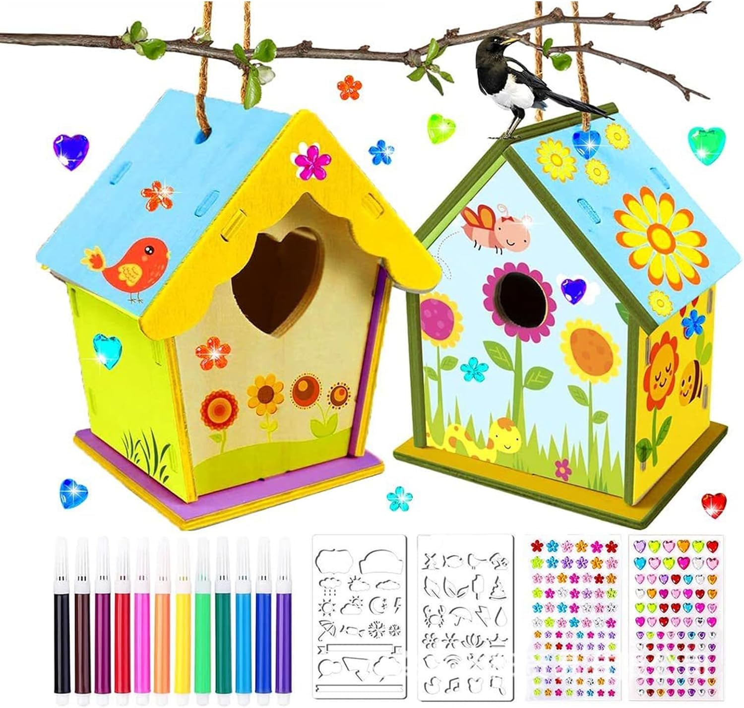 CheeseandU 2 Pack Bird House Crafts for Kids DIY DIY