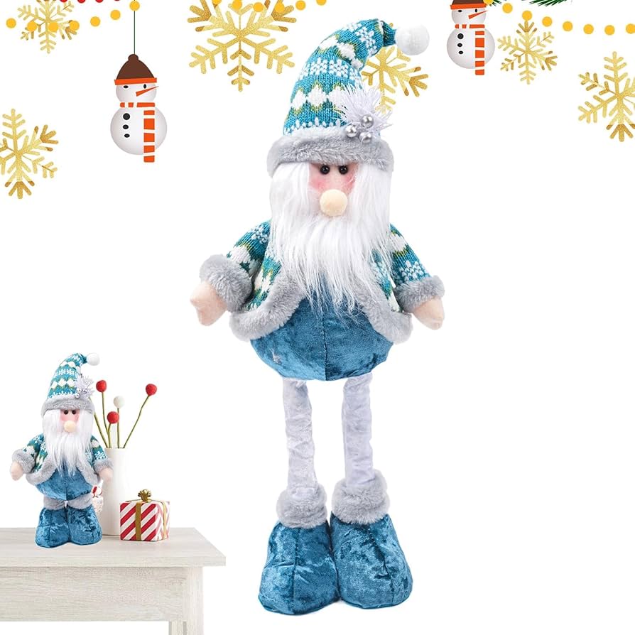 Amazon | 立っているサンタクロース人形 - ソフトブルーの Amazon | 立っているサンタクロース人形 - ソフトブルーの