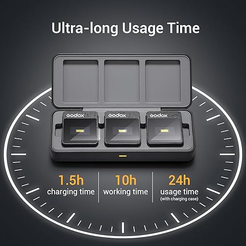 Miniatura 3 de GODOX MoveLink M2 II 2.4GHz Wireless Lavalier Microphone (2 TX+1 RX+Charging Case), 100m (328ft.) Range, Noise Cancelling Mic, Wireless Microphone