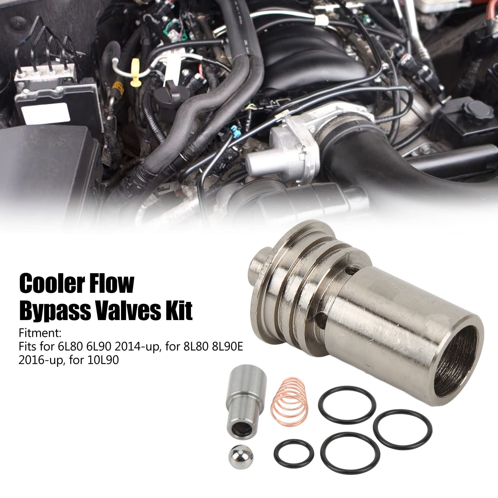QANYEGN Cooler Flow Bypass Kit, STL010 Cooling System Throle Kit, Transmission Cooling System, Transmission Cooling Flow Bypass Kit for 6L80 6L90 8L90 10L90