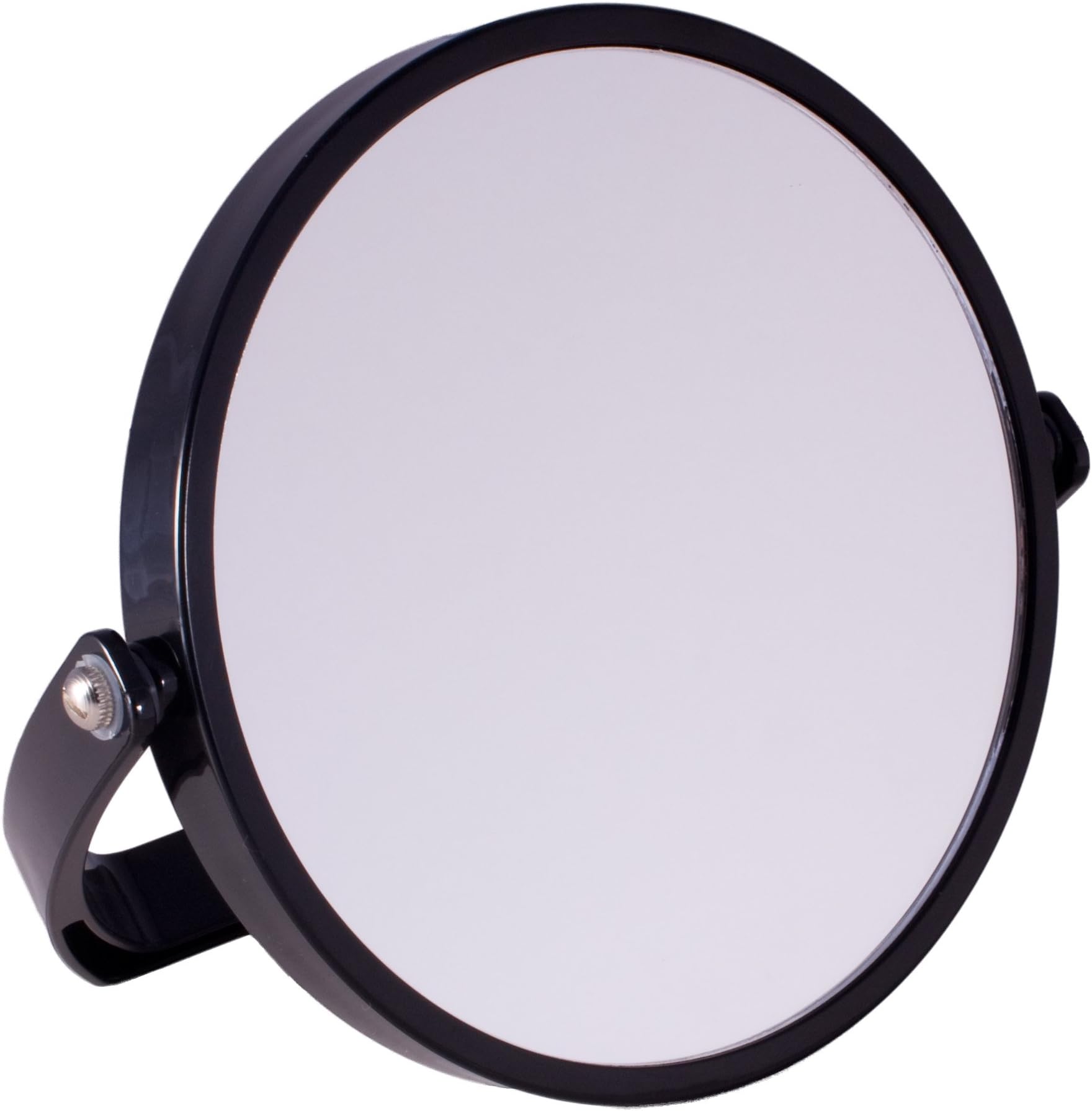 Circular Free Standing Travel or Bathroom Mirror 3x Magnifying Black 16cm Diameter