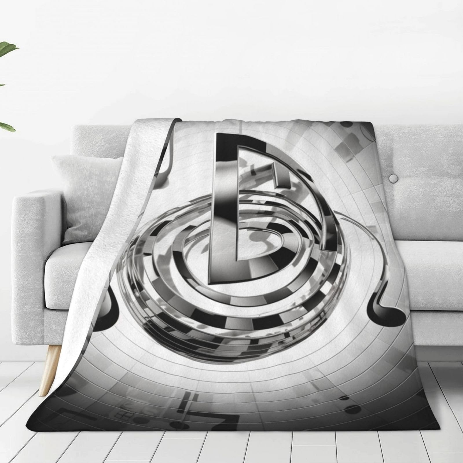 Couverture en micro polaire musique 203x152 cm jeté de canapé chaud