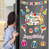 Vista 4 de 14 piezas de decoración de cumpleaños para automóvil, decoración de puerta, pancartas de cumpleaños, calcomanías magnéticas reflectantes, caja