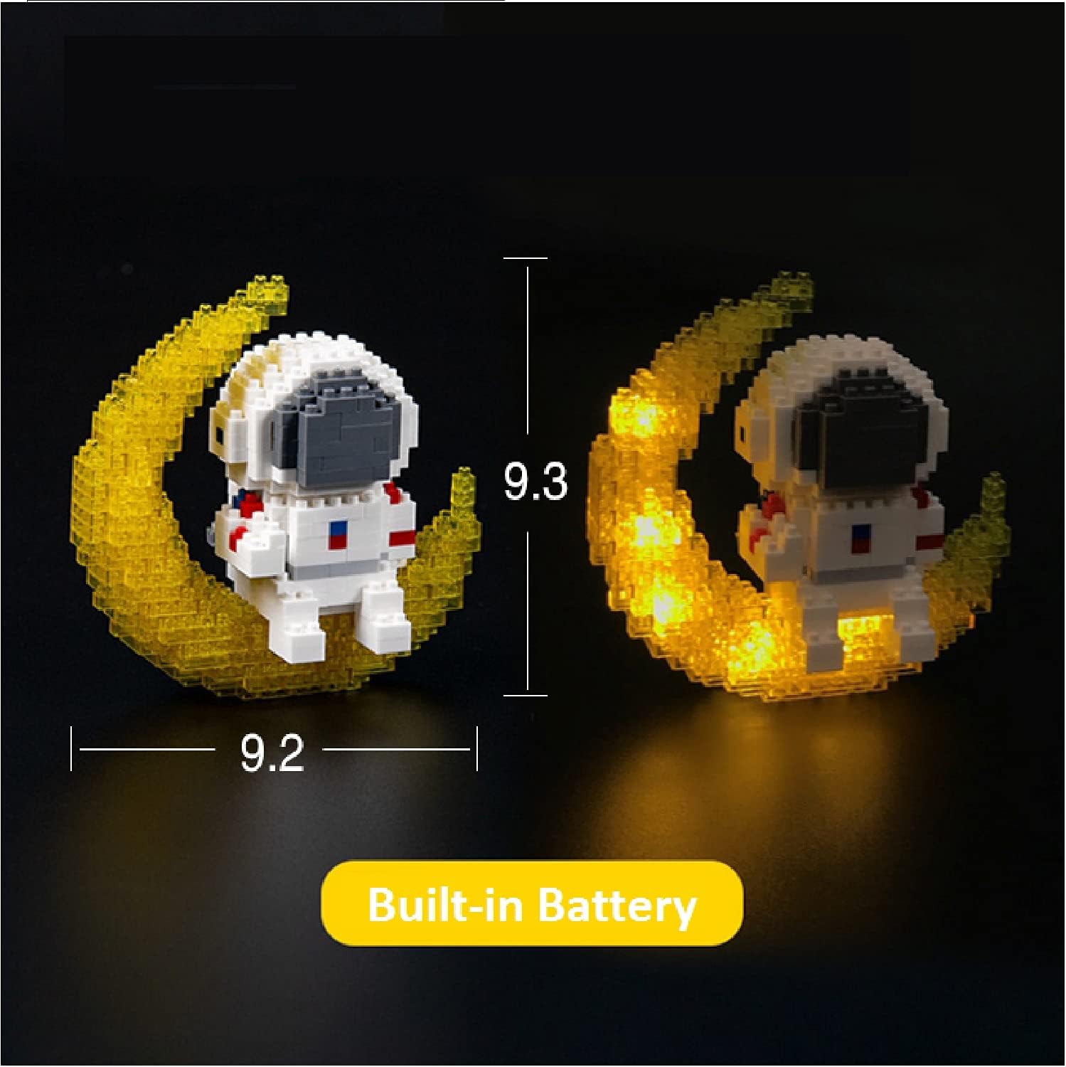 Astronaut Mini Building Blocks Micro Building Kits for Kids and Adults 12-15 Space Toys with Led Lighting Kit - Compatible with Nano(388 Pieces) : Toys & Games