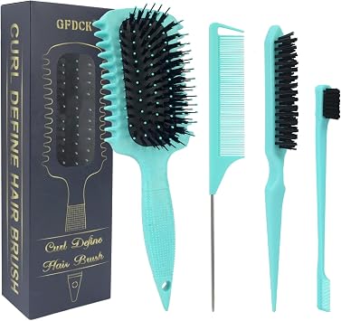 Curl Defining Brush, Curly Hair Brush Products for Effortlessly Detangling Shaping and Styling Women's Men's Curls on All Wet or Dry Hair Types, Reduces Frizz