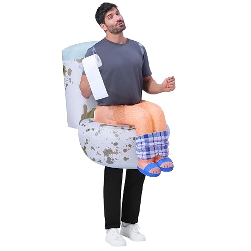 Adults Inflatable Costumes, Sitting on a Toilet Inflatable Costume, Funny