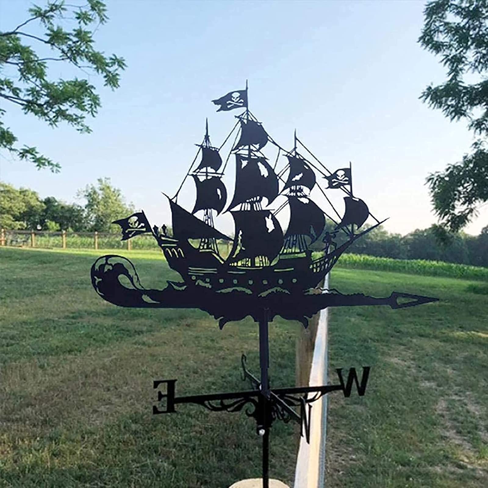 Wiatrowskaz, Wiatrowskaz, Wiatrowskaz Statek Piracki Wiatrowskaz Domowy Wiatrowskaz Dachowy Zestaw Wskaźników Kierunku Wiatru Zewnętrzny Żaglówka Metalowy Uchwyt Wiatrowskaz Do Kopuł Dekoracja Ogrod