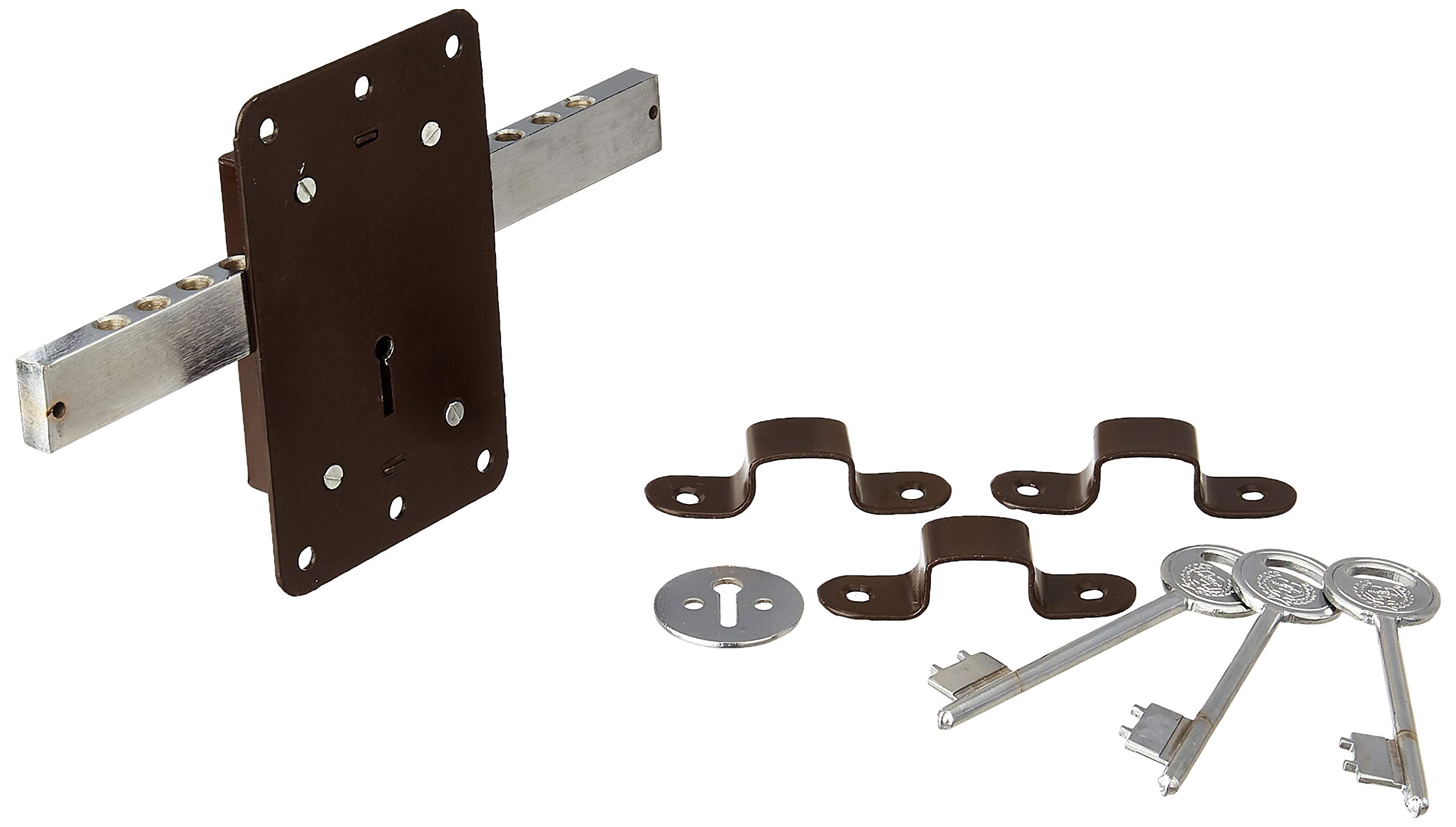 Harrison H-0494 Iron Three Lever Godown Lock Set (Silver) (B07HXFD211) Amazon Price History, Amazon Price Tracker