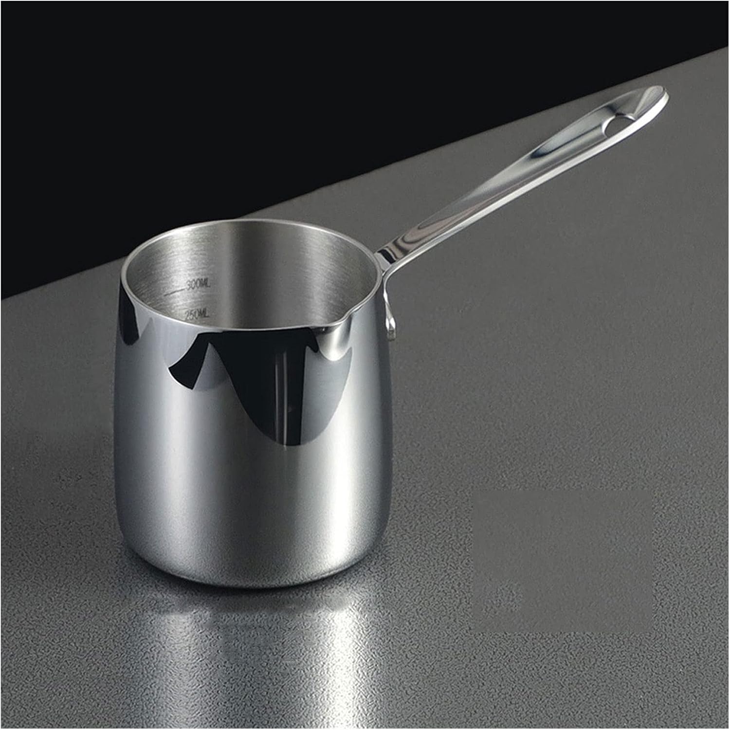 Easy Pour Gravy Boat Milk Pitcher Stainless Steel Pitcher of Coffee and Tea Kitchen Gravy Boat Milk Warmer and Wine Pot Suitable for Home Gift Restaurant 400ml Sauce Pourer ()