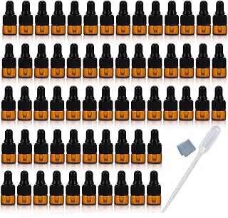 50pcs 1ml (1/4 Dram) Amber Mini
