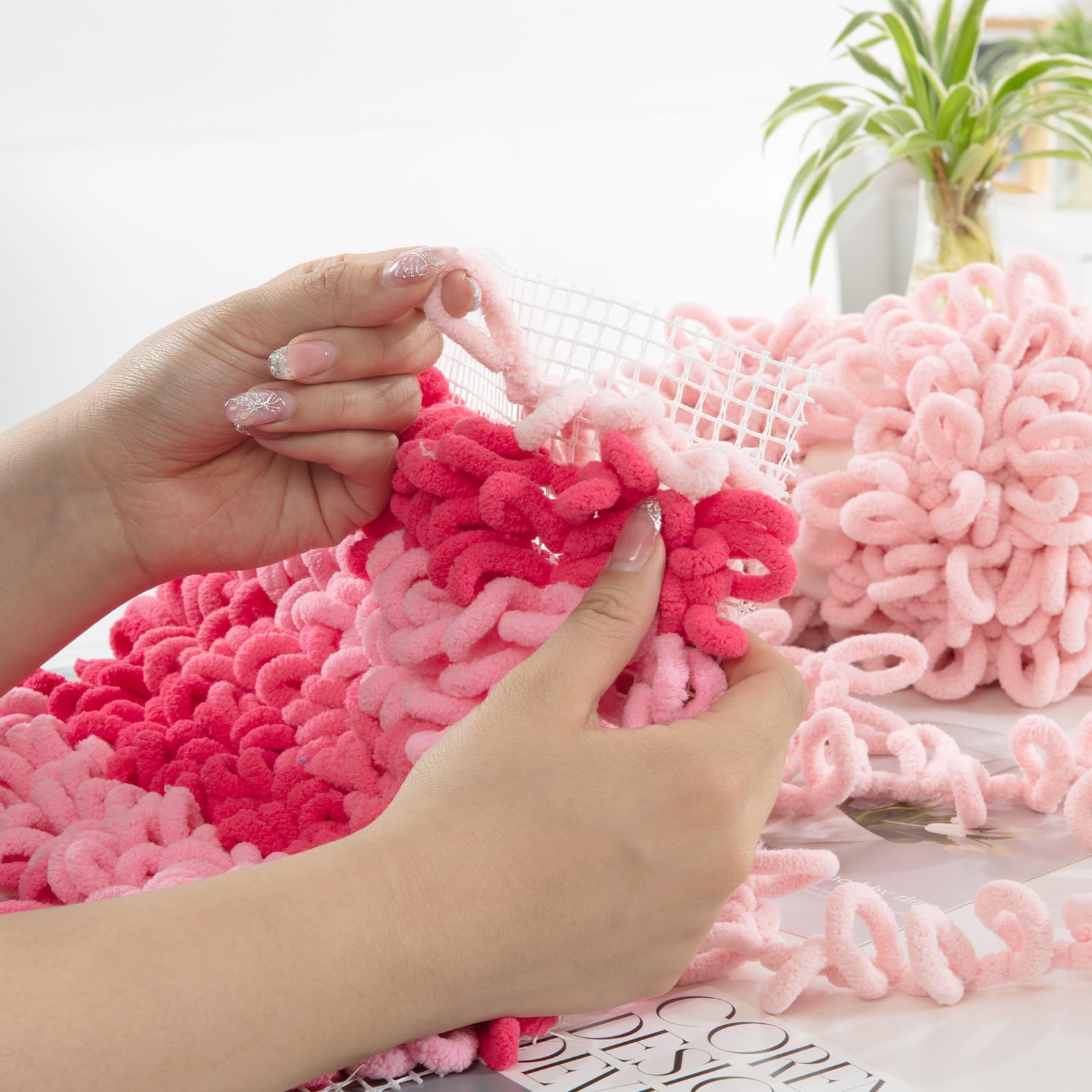 Amazon.com: HOMBYS Bulky Mixed Color Loop Yarn for Finger Knitting 