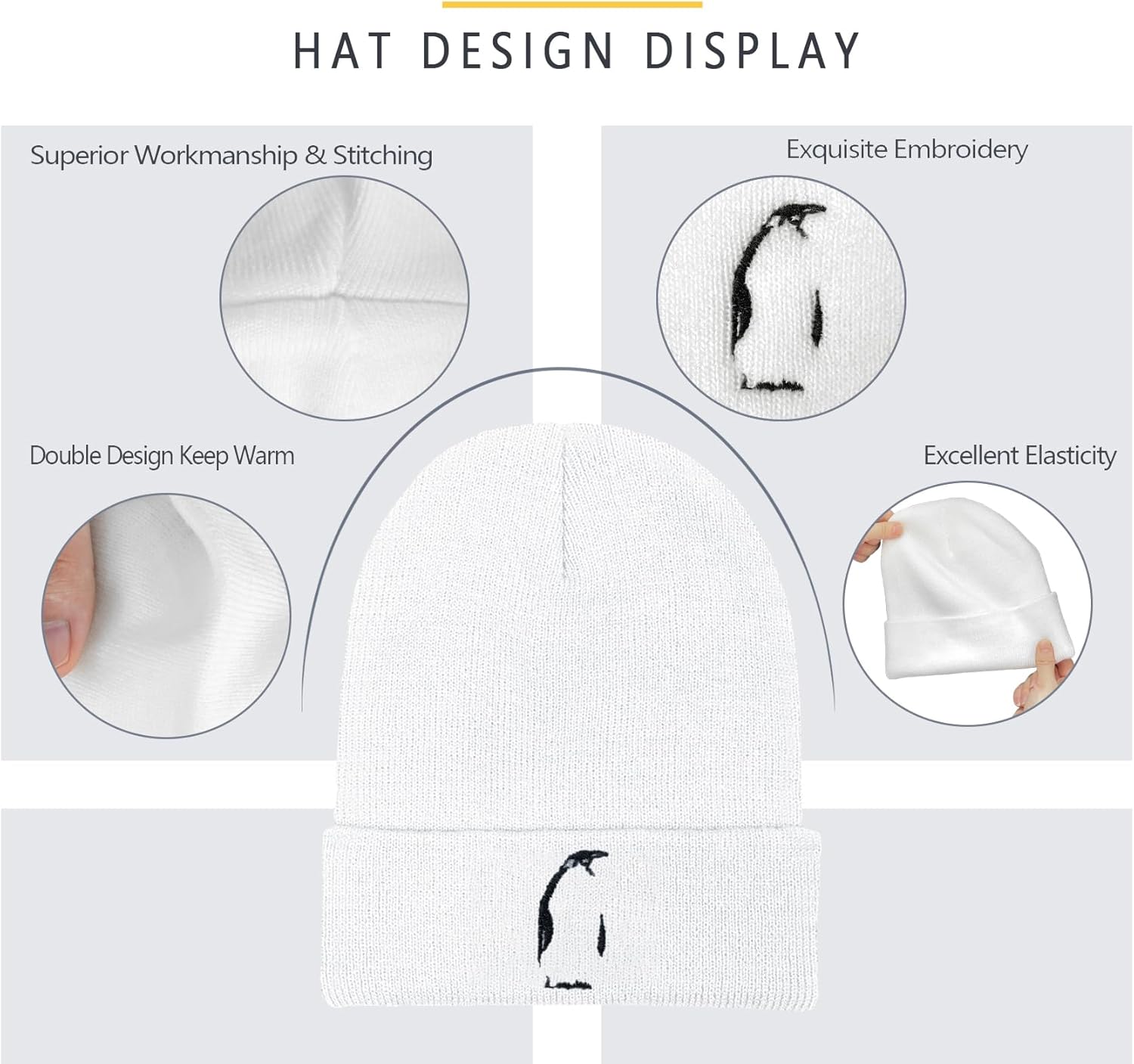 Gifts for Women Cute Beanie Winter Knit Hat Embroidered Cuffed Skull Caps Halloween Christmas Xmas Birthday Gifts - Image 4