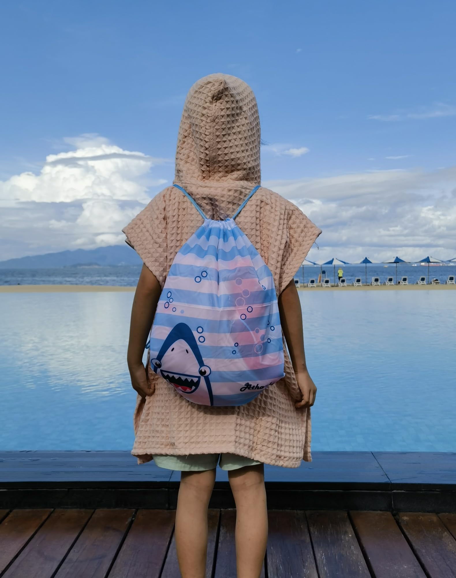 Hooded Bath Towel for Kids Extra Soft Absorbent Bath Poncho for 0-4 Years Premium Waffle + Muslin Cotton