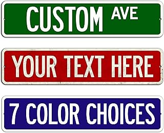 Customized Color Vintage, Distressed Finish, Decorative Street Sign 4 x 18
