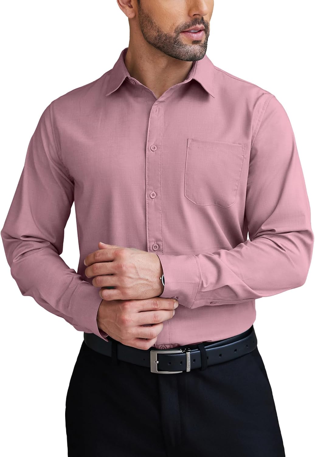 COOFANDY Mens Dress Shirts Wrinkle Free Long Sleeve Button Down Shirts Formal Business Shirt