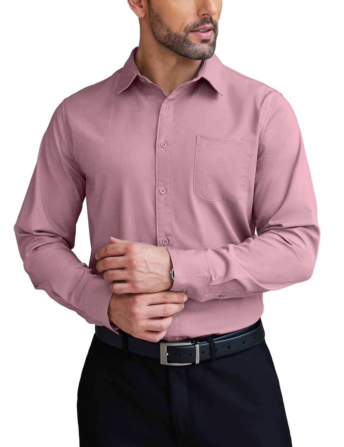 COOFANDY Mens Dress Shirts Wrinkle Free Long Sleeve Button Down Shirts Formal Business Shirt