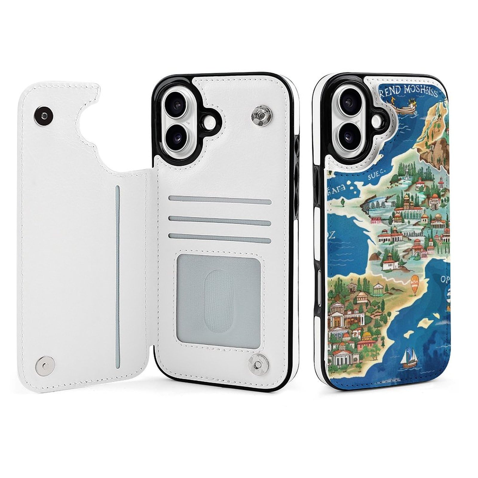Étui portefeuille iPhone 16 Plus protège écran et range cartes - 8