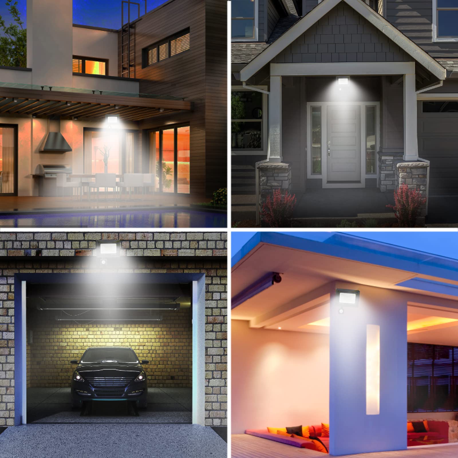 1 opakowanie Reflektor LED z czujnikiem ruchu 100 W 10000LM Reflektor LED z czujnikiem ruchu IP66 Wodoodporny 3000 K Ciepła biel Reflektor Zewnętrzny Reflektor Bezpieczeństwa do ogrodu