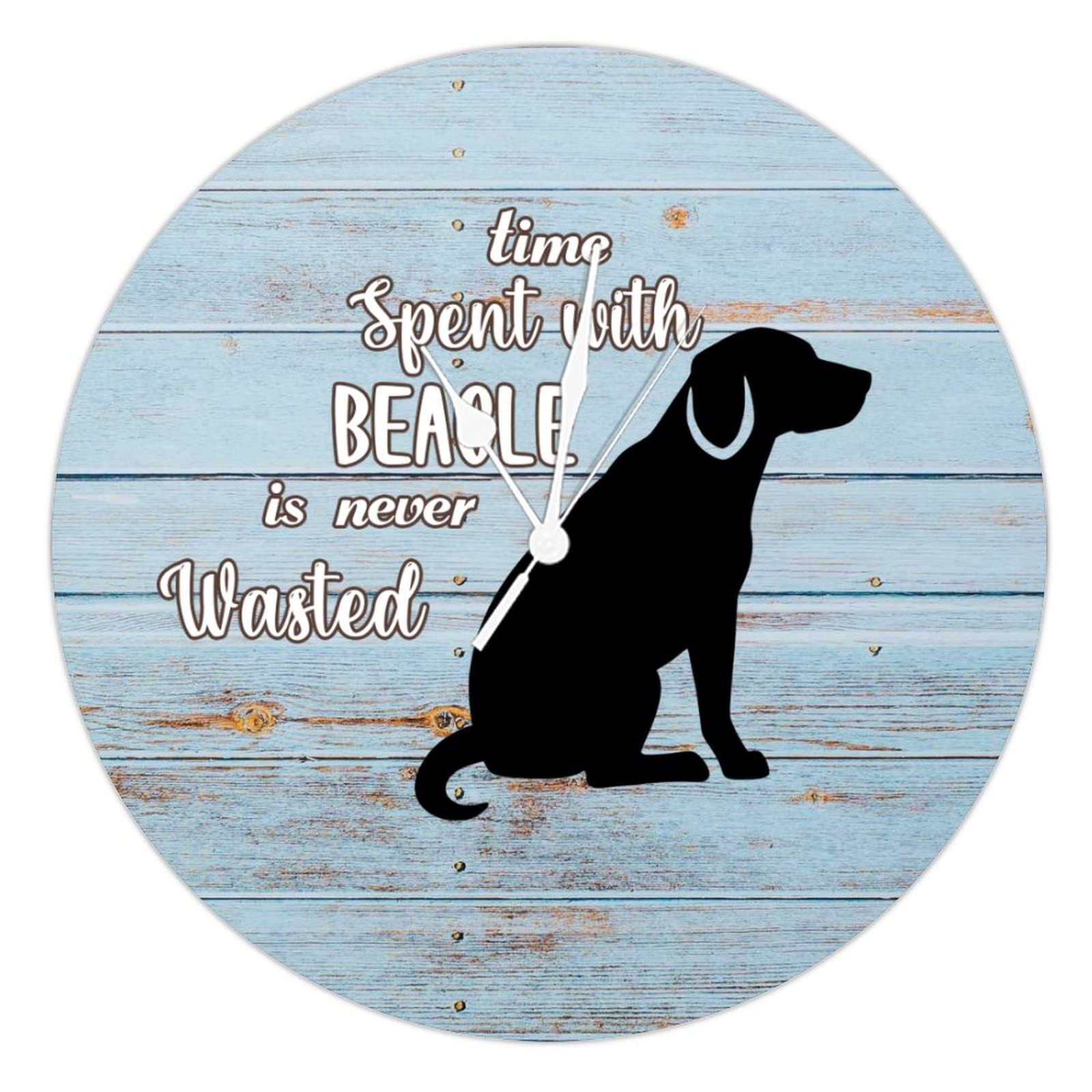 Horloge murale décorative bois salon chambre bureau 38cm inscription chien